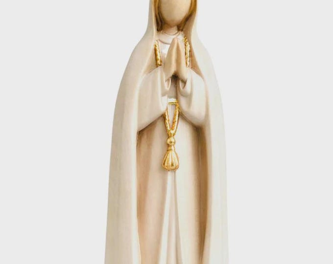 Statue of Our Lady of Fatima carved in Valgardena wood and hand decorated, Italian artisan production, various sizes