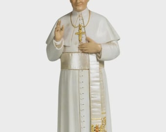 Statue of Saint John Paul II Pope 15 cm (5.91 inches) in Valgardena wood pulp, hand decorated, Italian artisan production