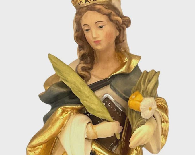 Statue of Saint Veronica carved in Valgardena wood and hand-decorated, Italian artisan production, various sizes