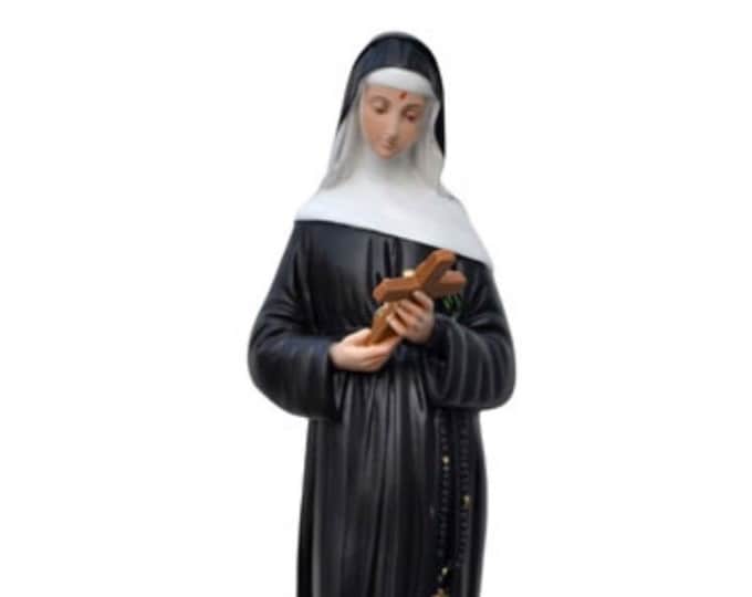 Statue of Saint Rita of Cascia cm 60 (23.62 inches) in hand-decorated resin, painted or glass eyes, handcrafted in Italy