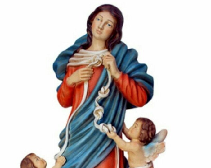 Statue of the Madonna untying knots cm 30 ( 11,81 inches) in hand-decorated resin of Italian artisan production