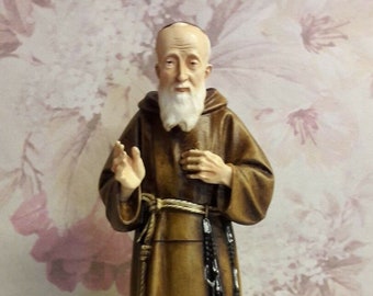 Statue of Saint Leopold Mandic 30 cm (11.81 inches) in hand-decorated full resin marble, Italian artisan production