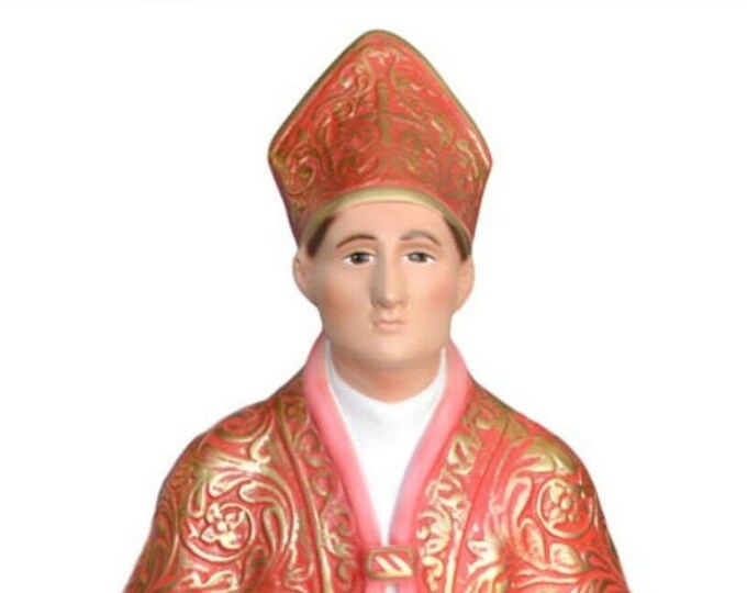 Bust statue of San Gennaro cm 35 (13.77 inches) in hand-decorated resin marble of Italian craftsmanship