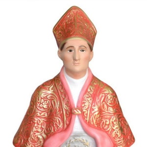 Statua busto di San Gennaro cm 35 (13,77 inches) in marmo resina decorata a mano di produzione artigianale italiana