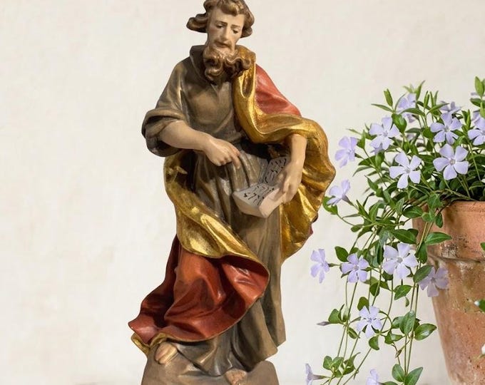 Statue of Saint Benjamin of Persia carved in Valgardena wood, hand-decorated, Italian artisan production, various sizes
