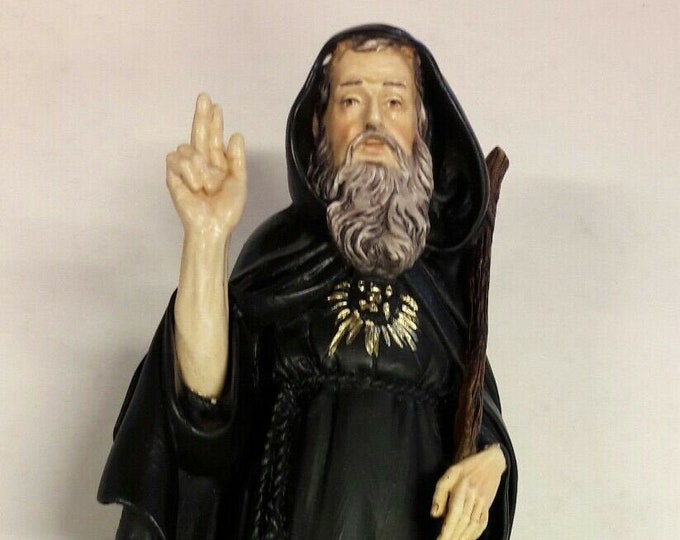 Statue of San Francesco da Paola 28 cm (11.02 inches) in hand-decorated resin marble, Italian artisan production