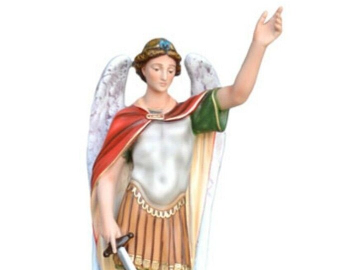 Statue of St. Michael the Archangel cm 60 (23.62 inches) in hand-decorated resin of Italian craftsmanship