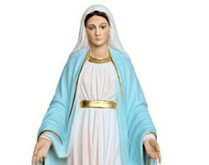 Statue of the Miraculous Madonna 30 cm (11.81 inches) in hand-decorated resin, Italian artisan production