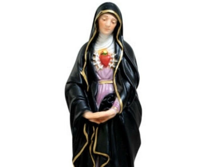 Our Lady of Sorrows Statue 30 cm (11.81 inches) in hand-decorated resin, Italian artisan production