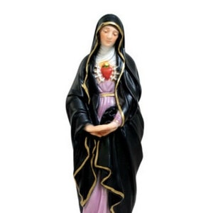 Our Lady of Sorrows Statue 30 cm (11.81 inches) in hand-decorated resin, Italian artisan production