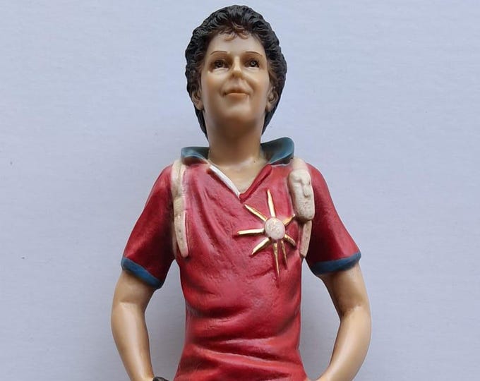 Statue of Blessed Carlo Acutis 32 cm (12.59) in hand-decorated resin, artisanal production