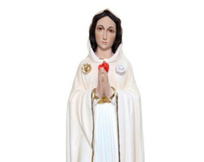 Statue of the Madonna Maria Rosa Mistica cm 45 (17.71 inches) in hand-decorated resin, Italian artisan production