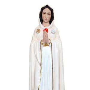 Statue de la Madonna Maria Rosa Mistica cm 45 (17,71 pouces) en résine décorée à la main, production artisanale italienne
