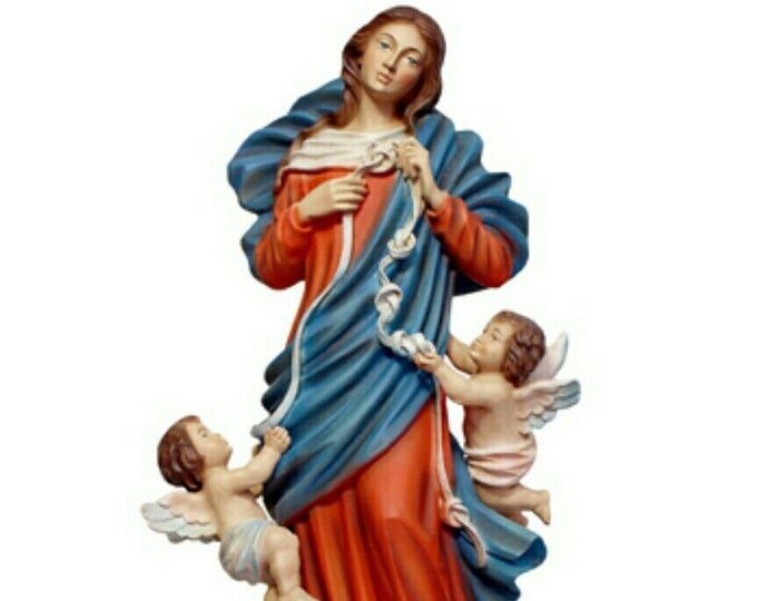 Statue of the Madonna Undoer of Knots 40 cm (15.74 inches) in hand-decorated resin, Italian artisan production