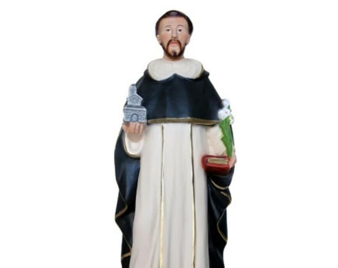 Statue of San Domenico Guzman 40 cm (15.74 inches) in hand-decorated resin marble, Italian artisan production