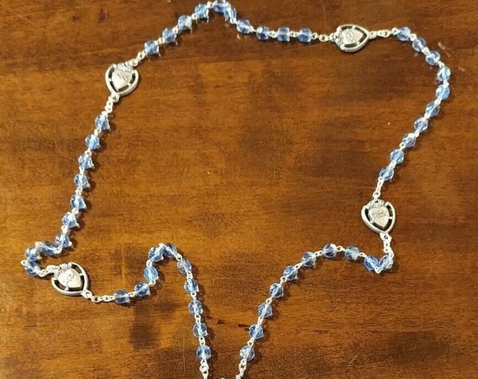 Rosary of the Immaculate Heart of Mary 50 cm with beads in half crystal of Italian artisan production