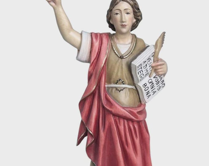 Statue of Saint Pancras carved in Valgardena wood, hand-decorated, Italian artisan production, various sizes.