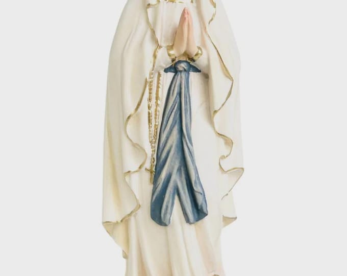 Statue of Our Lady of Lourdes carved in Valgardena wood and hand-decorated, Italian artisan production, various sizes