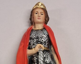 Statue of Saint George and the Dragon cm 30 (11.81 inches) in marble resin full decorated by hand of Italian artisan production