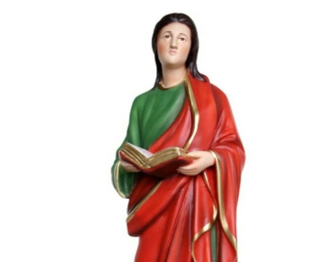 Statue of St. John the Evangelist cm 40 (15,74 inches) in hand-decorated resin of Italian craftsmanship