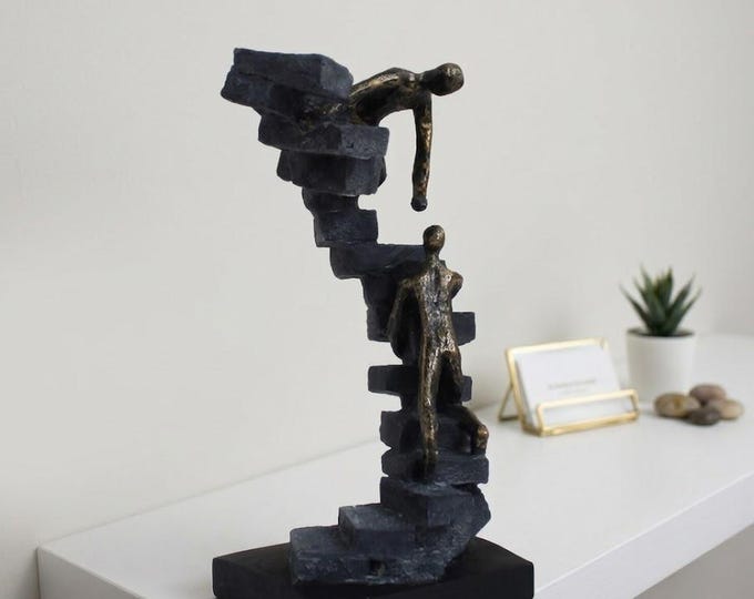 Classic sculpture Altruism, 23 cm (9.05 inches) in bronzed resin marble, handcrafted