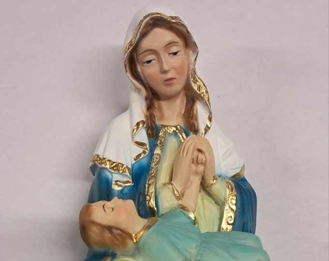 Statue of Our Lady of Providence, 23 cm (9.05 inches) in marble, full resin, hand-decorated, Italian artisan production