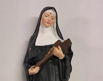 Statue of Saint Rita of Cascia cm 30 (11.81 inches) in marble resin full decorated by hand of Italian artisan production