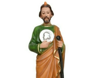 Statue of St. Jude Thaddeus cm 30 (11,81 inches) in hand-decorated resin marble of Italian craftsmanship
