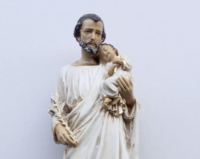 Statue of Saint Joseph cm 40 (15.74 inches) in marble resin full decorated by hand of Italian artisan production