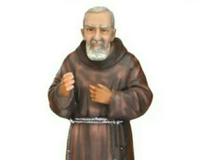 Statue of Saint Padre Pio of Pietrelcina cm 43 (16.92 inches) in marble resin hand decorated, Italian artisan production