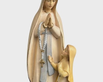 Statue of Our Lady of Lourdes carved in Valgardena wood and hand-decorated, Italian artisan production, various sizes