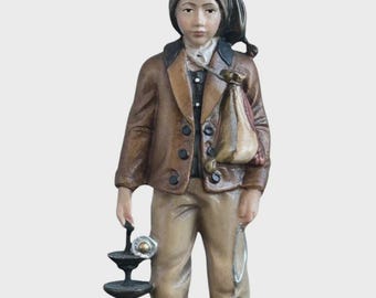 Statua di San Francesco di Fatima scolpita in legno della Valgardena e decorata a mano di produzione artigianale italiana varie misure