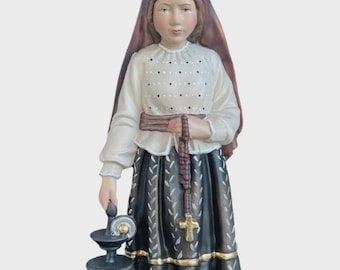 Statua di Santa Jacinta di Fatima scolpita in legno della Valgardena e decorata a mano di produzione artigianale italiana varie misure