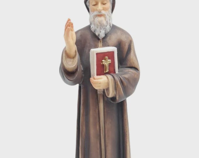 Statue of Saint Charbel Makhluf carved in Valgardena wood, hand-decorated, Italian artisan production, various sizes