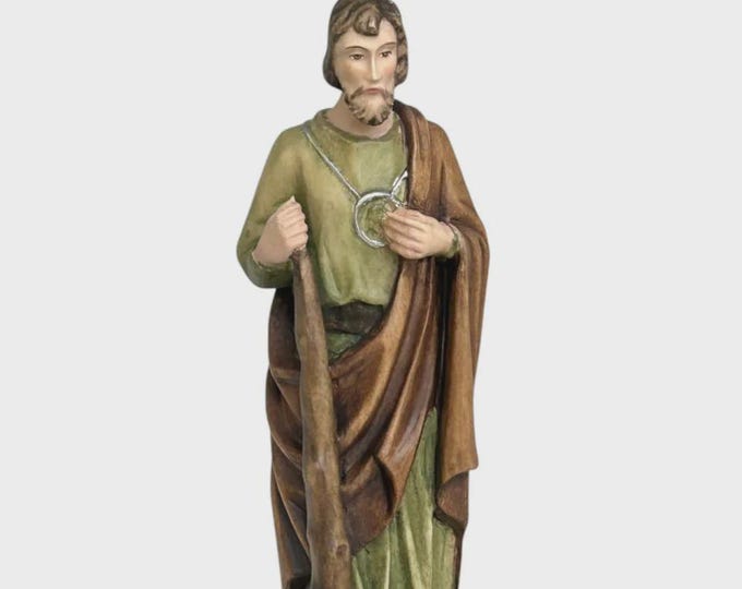 Statue of Saint Jude Thaddeus carved in Valgardena wood, hand-decorated, Italian artisan production, various sizes