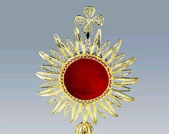 Reliquary in silver filigree 800‰ cm 13 (5,11 inches) of Italian artisan production