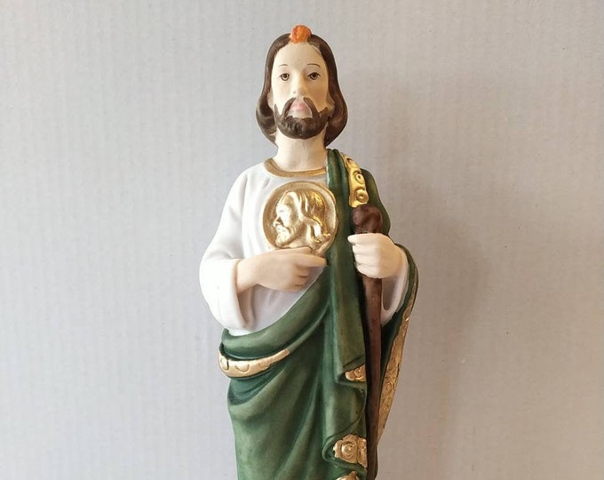 Statue of Saint Jude Thaddeus cm 30 (11.81 inches) in marble resin hand decorated, Italian artisan production