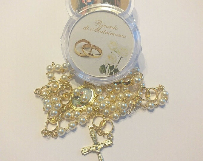 Rosary of the Sacrament of Marriage 55 cm glass beads of Italian artisan production