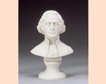 George Washington bust sculpture cm 16 (6.29 inches) in alabaster powder, handcrafted, made in Italy