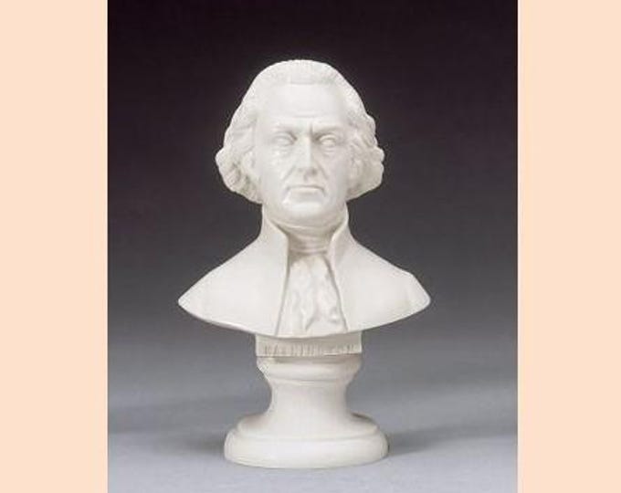 George Washington bust sculpture cm 16 (6.29 inches) in alabaster powder, handcrafted, made in Italy