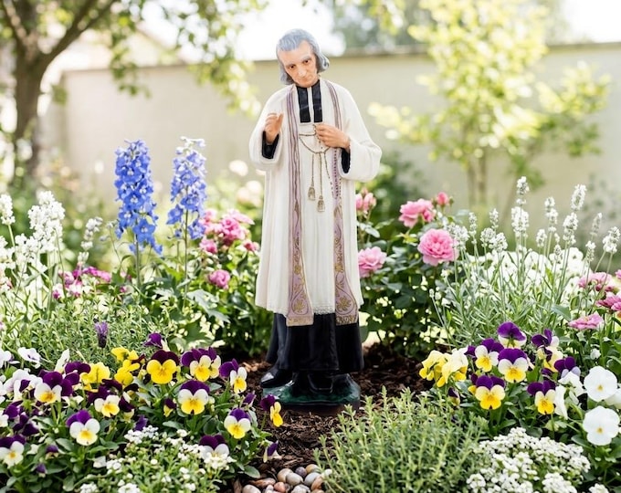 Statue of the Holy Curate of Ars John Mary Vianney 60 cm (23.62 inches) in hand-decorated resin, handcrafted in Italy