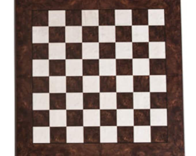Chessboard WITHOUT CHECKERS with container in walnut and maple wood, cm 52 x 52 (20.47 x 20.47 inches) of Italian artisan production