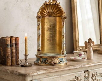 Statue niche, made of Valgardena wood, entirely hand-decorated, various sizes, Italian artisan production