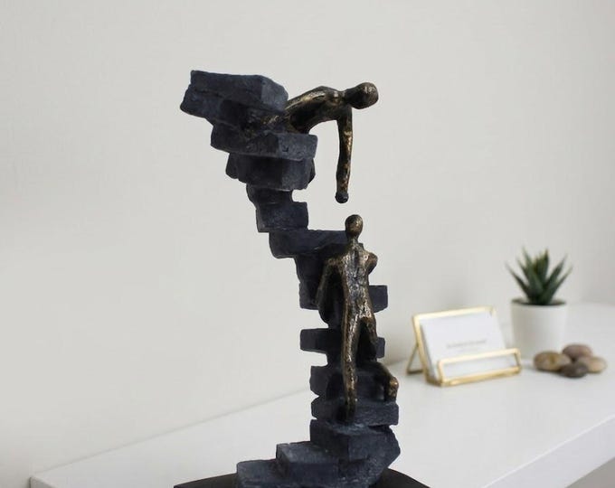 Classic sculpture Altruism, 23 cm (9.05 inches) in bronzed resin marble, handcrafted in Italy