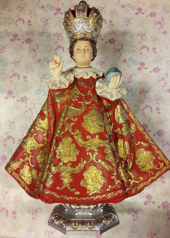 プラハの幼子イエスの像、70 cm（27.55インチ）、大理石と樹脂の手作業