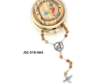 Jubilee Rosary Set 2025, with olive wood box, handcrafted in Italy