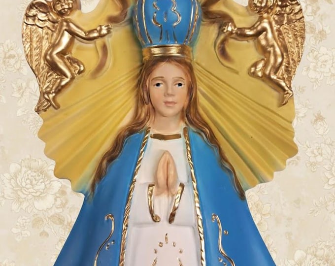 Statue of San Juan dos Lagos 30 cm (11.81 inches) in plaster decorated by hand, Italian artisan production