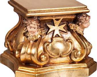 Pedestal for statues, various sizes available, made of Valgardena wood, hand-decorated, Italian artisan production