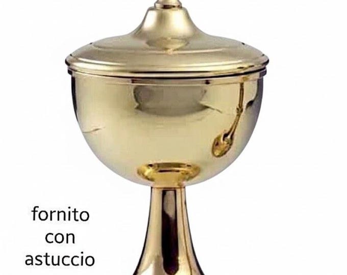 Liturgical ciborium for Eucharistic celebration made of silver plated 21 cm (8.26 inches) of Italian artisan production