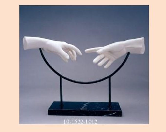 Statue of the creation of Adam cm 35 x 55 (13.77 x 21.65 inches) in alabaster powder, marble base, Italian production, made in Italy